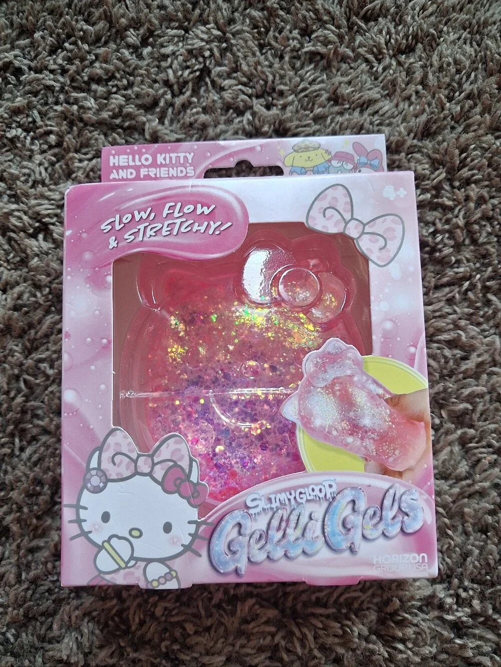 Hello Kitty Pink Glitter Stretchy Gelli Gel Sensory squishy